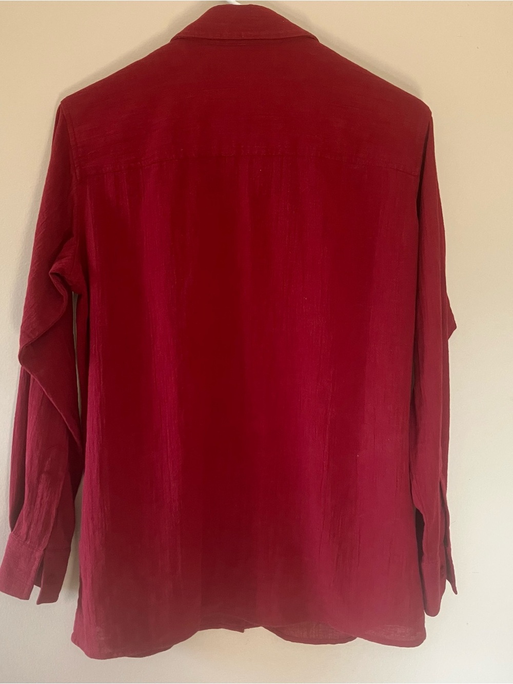New York & Company Dark Red Textured Button-Down Shirt - Picture 2 of 7